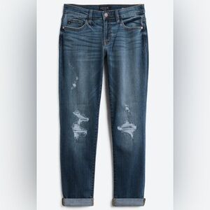 Judy Blue Adelene Mid Rise Girlfriend Cuffed Distressed Jeans in Size 22